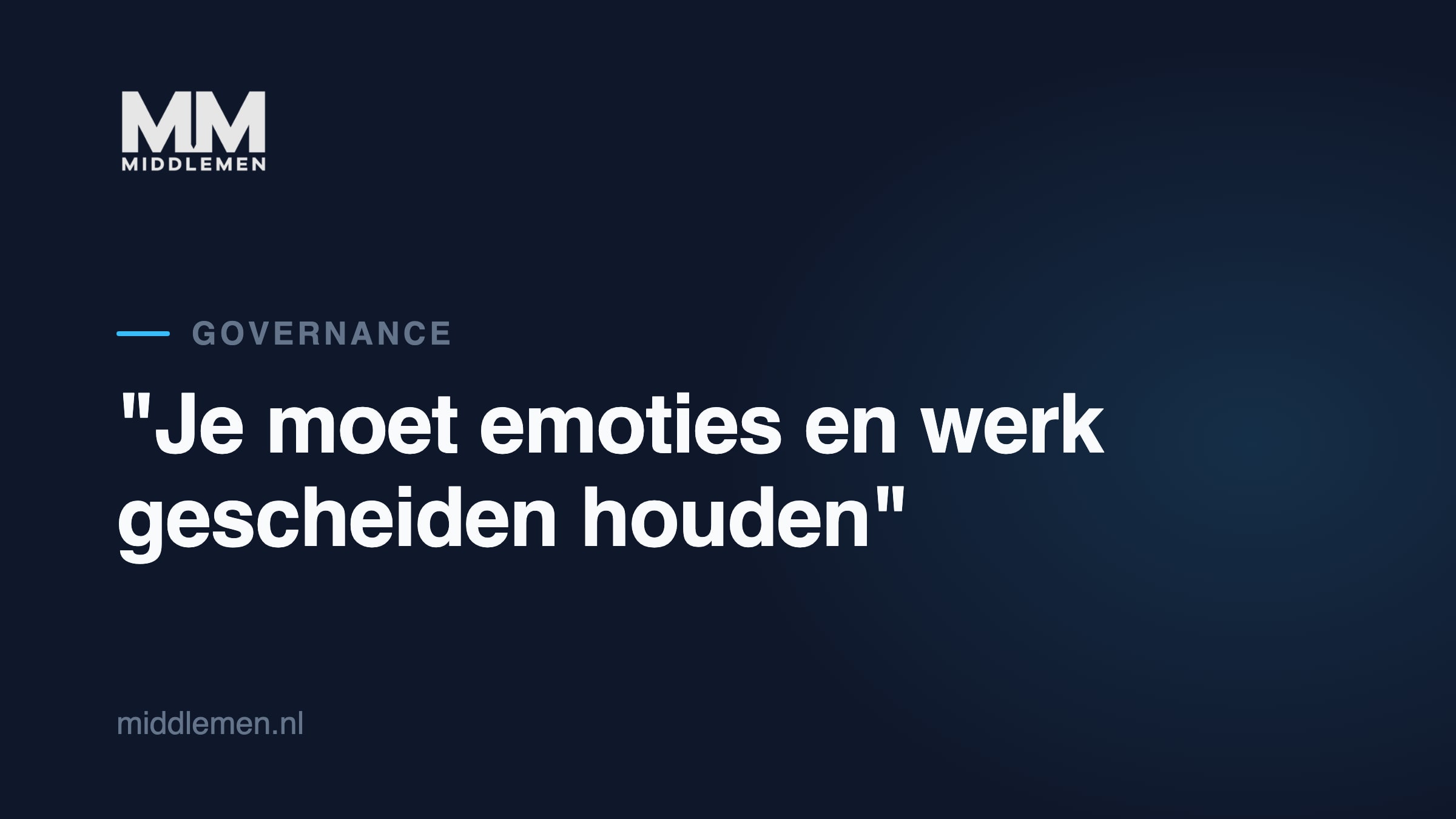 Beeldkaart: "Je moet emoties en werk gescheiden houden"